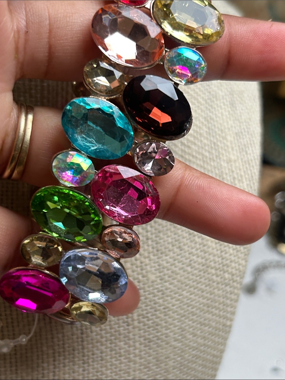 Multicolor Crystal Statement Bracelet - Colorful Sparkle Jewelry